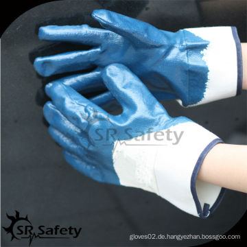 SRSAFETY blaue Industrie Nitril Handschuhe Schwerlast Handschuhe